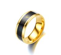 Vynetra Anillos de acero inoxidable con función inteligente de visualización de temperatura, unisex, modernos y modernos accesorios de uso diario, acero inoxidable, talla única, como se describe, como
