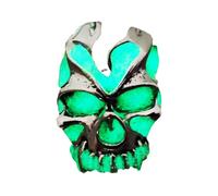 Vynetra Anillos góticos de calavera ajustables, anillos de esqueleto que brillan abiertos, joyería de Halloween para hombres y mujeres, talla única, como se describe, como se describe