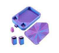 Vynetra Bandeja de herramientas de arte portátil con cubierta completa, bandeja de limpieza integrada para residuos