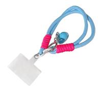 Vynetra Colgante de corazón colorido con cadena trenzada para teléfono, unisex, accesorio de moda para mujeres y hombres, joyería versátil, BL, Aleación y cuerda