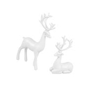 Vynetra Decoración festiva de mesa de reno con cuernos realistas, figuras de ciervo de Navidad para armario de vino, centros de mesa de vacaciones, figuras de reno de Navidad