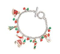 Vynetra Elegante dije de árbol de Papá Noel con diseño de alce hecho a mano, joyería de muñeca para mujer que da un bonito abalorio, talla única, como se describe