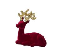 Vynetra Figuras realistas de reno, decoraciones navideñas, ciervos, animales, Navidad, día festivo, invierno, manto, estante, centro de mesa, adorno