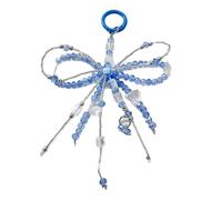 Vynetra Llavero con dije de lazo 3D con cuentas, delicado dije para mochila, accesorio de teléfono de moda, adecuado para varias ocasiones, BL, Acrílico/resina/plástico