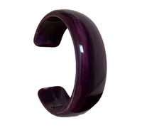 Vynetra Pulsera ancha de acrílico geométrica redonda con apertura geométrica, textura acrílica, joyería de muñeca para amantes de la moda, forma irregular para mujeres, talla única, como se describe