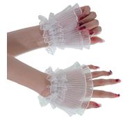 Vynetra Puños de muñeca con diseños plisados, accesorios de fotografía, puños elásticos suaves para fotógrafos, blogueros, accesorios de novia de malla transpirable