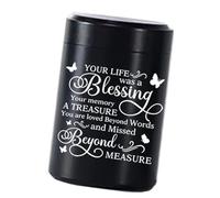 Vynetra Urna conmemorativa simbólica de acero inoxidable para cenizas y recuerdos, diseño de árbol de mariposa, color negro, para mascotas