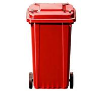 Vyntyra Bote de basura con ruedas for exteriores con tapa y asas, 2 ruedas resistentes, resistente a la intemperie, uso en interiores y exteriores, garajes/hogares/instalaciones comerciales(Red,120L)