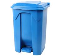 Vyntyra Botes de basura con tapas y ruedas, botes de basura de plástico sólidos, pedales, resistentes al calor, calles, interiores, jardines(Blue,50L)