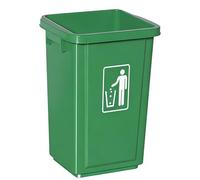 Vyntyra Contenedor de basura comercial,Basura rectangular de plástico,Bote de basura al aire libre con tapa,para interiores/exteriores/garajes/hogares/instalaciones comerciales(Green-1,25L)