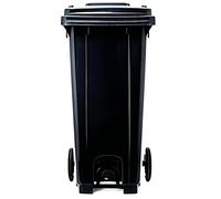 Vyntyra Contenedor de basura comercial, botes de basura 2 ruedas resistentes Mango y tapa ergonómicos Construcción resistente construida for mayor dureza y máxima resistencia al impacto(Black,120L-C)