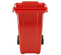 Vyntyra Cubo de Basura Alto Grande,Reciclaje Contenedor Basurero en Plástico,con Tapa Planacon ruedas, para garaje, patio trasero o jardín(Red,120L)