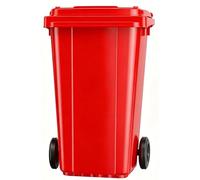 Vyntyra Cubo de basura para basura basura con ruedas de goma silenciosas para recogida diferenciada, reciclaje interior exterior(Red,120L)