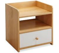Vyntyra Mesita de Noche, Mesa Auxiliar con Cajón, Asa, Compartimento Abierto(Maple,Level 1)
