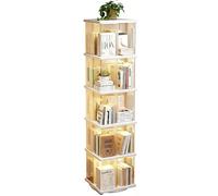 Vyntyra Torre de estantería giratoria, estantería giratoria, estantería for Libros, Organizador de Almacenamiento, Estante de exhibición, for Oficina en casa(A-White,5)