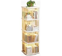 Vyntyra Torre de estantería giratoria, estantería giratoria, estantería for Libros, Organizador de Almacenamiento, Estante de exhibición, for Oficina en casa(A-White,4)