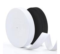 VynyQoo 2 Rollos de 12m Goma Elastica Costura, 20mm Cinta Elastica para Costura, Elastico Costura Negro y Blanco para Costura, Manualidades y Proyectos DIY