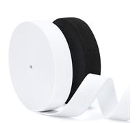 VynyQoo 2 Rollos de 12m Goma Elastica Costura, 25mm Cinta Elastica para Costura, Elastico Costura Negro y Blanco para Costura, Manualidades y Proyectos DIY