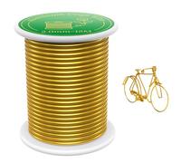 VynyQoo 2mm Alambre Manualidades, 12m Alambres Aluminio Flexible, Oro Hilo Alambre Manualidades, Alambres de Escultura para Joyería DIY