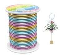 VynyQoo Alambre de metal de 2 mm (calibre 12), alambre galvanizado de 12 m de color, alambre de aluminio para manualidades, hecho a mano, flexible, grueso para hacer joyas, bonsái hortícola