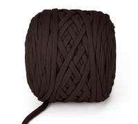 VynyQoo Trapillo para Crochet 105m, Poliéster Hilo para Tejer a Crochet, Principiantes Tejer a Crochets Bolsos para Cestas, Proyectos DIY y Decoración Hogar(Marrón)