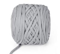 VynyQoo Trapillo para Crochet 105m, Poliéster Hilo para Tejer a Crochet, Principiantes Tejer a Crochets Bolsos para Cestas, Proyectos DIY y Decoración Hogar(Gris)