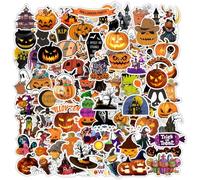 VYNZOR 100 Stickers Halloween - Autocollantes Vinilo Impermeables y Desmontables, Calabaza, Fantasma, Murciélago para DIY, Decoraciones de Fiesta y Regalos