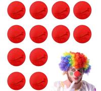 VYNZOR 12 Narices de Payaso de Espuma Roja - Accesorios Divertidos para Niños y Adultos, Talla Universal, Disfraces de Carnaval, Circo, Halloween, Noches Temáticas y Fiestas de Disfraces