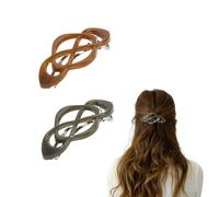 VYNZOR 2 piezas Pinzas para el pelo grandes negras, hueco, clásico y de clip, elegante y antideslizante, suave y no daña el cuero cabelludo, adecuado para cabello grueso y fino, accesorios pelo