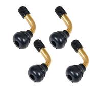 VYNZOR 4 Piezas PVR70 Adaptador Válvula de Rueda, 90 Grados Extensiones de Válvulas, Latón Válvula de Neumático sin Cámara Adecuado para Motos, Coches, Bicicletas