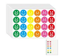 VYNZOR 720 Piezas Pegatinas de Estado de ánimo Alegres y Tristes 2.5 cm Rojas Amarillas Verdes Pegatinas Adhesivas Dedicadas a Recompensas para Diario