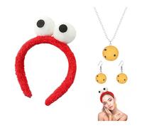 VYNZOR Conjunto de Accesorios de Galleta con Diadema Roja Original, Pendientes y Collar - Complemento Divertido para Fiestas y Carnaval - Ideal para Mujeres que Buscan un Look Único