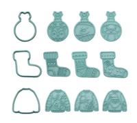 VYNZOR Juego de 12 Cortadores de Galletas de Navidad, Moldes Navideños para Repostería, Cortapastas para Hacer Biscuits, Galletas y Pasteles, Material Seguro y Fácil de Limpiar