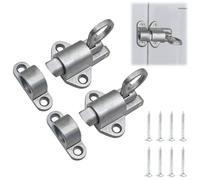 VYNZOR Juego de 2 Cerraduras de Pestillo, Automático Pestillo de Muelle en Color Plata, Incluye Herramientas de Montaje para Bricolaje, Para Uso en Interior y Exterior, Gran Capacidad de Carga