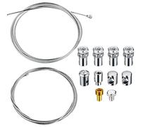 VYNZOR Kit Universal de Reparación de Emergencia para Cables de Motocicleta, 2 Piezas 2 Metros Cable de Acelerador, Embrague y Freno con 9 Conectores, para Ciclomotor, Bicicleta, Scooter