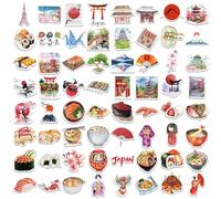 VYNZOR Pegatinas de viaje japonesas para ordenador portátil,64 unidades,regalo para niños, adolescentes, adultos,jóvenes, japoneses, Sakura, impermeables,pegatinas de vinilo para álbumes de recortes