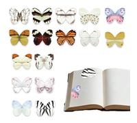 VYNZOR Set de 16 Marcapáginas Imanes con Diferentes Diseños, Hermosos Patrones de Mariposas, Fácil de Usar y No Daña las Páginas, Detalle Perfecto para Fin de Curso o Navidad