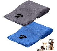 Vyranut Toallas de Secado Rápido para Perros 35 x 75 cm, 2 Piezas de Toallas para Perros y Gatos en Super Microfibra, Suave, Confortable y Absorbente(Gris/Azul)
