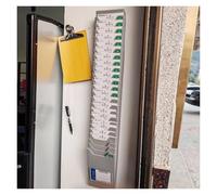 Vyrata tarjetero fichas Estante ampliable for tarjetas de tiempo, 5, 10, 15, 20, 25, 30 bolsillos, soporte for tarjetas de tiempo, montaje en pared, con pegatinas numéricas y 2 tornillos(20-Slot)