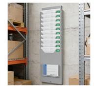 Vyrata tarjetero fichas Estante de plástico for tarjetas de tiempo, soporte retráctil for tarjetas de tiempo de 4,6x6,7 pulgadas, registrador de nómina de tiempo de asistencia(10-slot)