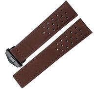 VYSLZ Banda de reloj de cuero genuina para ETIQUETA Heuer Strap Store Plegado Plegado de 20 mm de 22 mm de bandas de cuero de vaca(Brown-black,20mm)