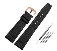 VYSLZ Banda De Reloj De Nylon Para IWC Serie De Piloto Portugués De 20Mm 21Mm 22Mm De Relojes De Pulsera Pulsera De Lienzo(A-black-rosegold,21mm)