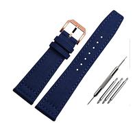 VYSLZ Banda De Reloj De Nylon Para IWC Serie De Piloto Portugués De 20Mm 21Mm 22Mm De Relojes De Pulsera Pulsera De Lienzo(A-blue-rosegold,20mm)