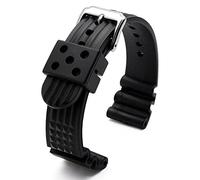 VYSLZ Banda de reloj de silicona para S-Eiko Classic No. 5 Watches Diving Waterprofet Pulsera de 22 mm Caja de goma de hombre negro