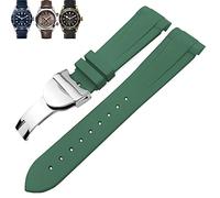 VYSLZ Correa de reloj de caucho Natural, 20mm, 22mm, especial para Tudor Pelagos 1958, 39mm, 41mm, Pin Pelagos/correa de silicona con hebilla plegable(Green Folding,22mm)