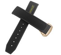 VYSLZ Correa de reloj de goma 22mm 20mm 19mm 21mm correa de reloj para Omega Speedmaster Heritage Seamaster pulsera deportiva impermeable de silicona(Yellow rose,22mm)