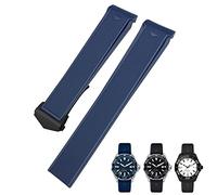 VYSLZ Correa de reloj de silicona y goma de 20mm y 22mm compatible con Tag Heuer CARRERA AQUARACER 300 WAY201A WAY211C, accesorios para reloj en negro, azul y marrón(Blue Black Buckle,22mm)
