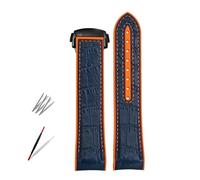 VYSLZ Correas de reloj de silicona de goma para Omega Seamaster 300, correa de reloj speedmaster, correa de reloj Moon de 20mm y 22mm(Blue orange-B,20mm)