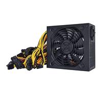 VYSLZ Fuente de alimentación minera de 2400 W/2000 W/1800 W, 95% de eficiencia, CA 180-260 V, PFC activo, ATX, tarjetas de alimentación GPU para minería Bitcoin Miner (marrón)
