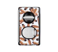 VYSLZ Herramienta profesional de corte de cigarros 5 en 1, corte en V de precisión y cortadora plana con soporte oculto, accesorio de metal con patrón artístico, multiherramienta de mano